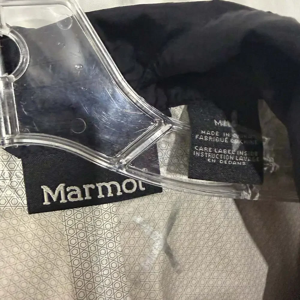 Marmot Women's Medium PreCip Eco Black Hooded Rain Jacket Shell